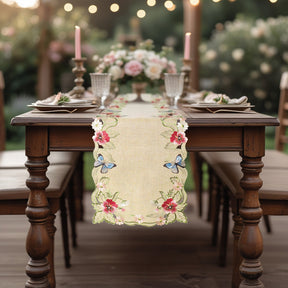 Beige Sandy Dune table runner from Maliana Collection, elegant 14x108 inch table décor for dining tables.
