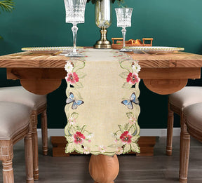 Beige Sandy Dune table runner from Maliana Collection, 14x108 inches, elegant dining table decor, by RIZ-007-RN.