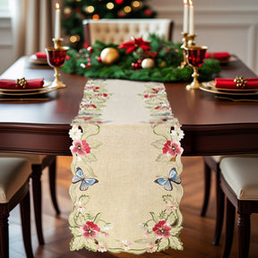 Beige Sandy Dune table runner from Maliana Collection, elegant dining décor, 14x108 inches, by RIZ-007-RN.