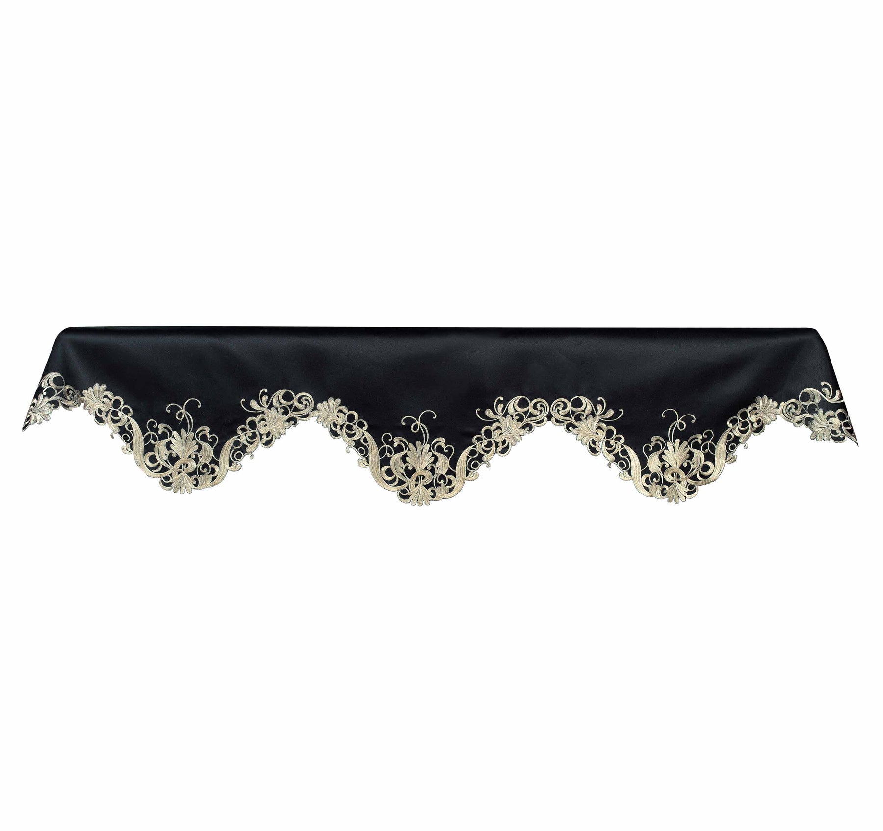 Golden Night – Black Gold Mantel Scarf, Chantelle Collection Elegant Decorative Home Décor 18*90 Inch - Decozen