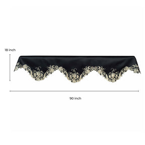 Golden Night – Black Gold Mantel Scarf, Chantelle Collection Elegant Decorative Home Décor 18*90 Inch - Decozen