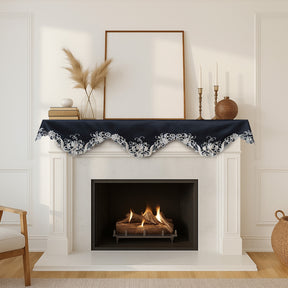 Golden Night – Black Gold Mantel Scarf, Chantelle Collection Elegant Decorative Home Décor 18*90 Inch - Decozen