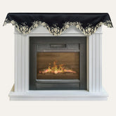 Golden Night Black Gold Mantel Scarf from Chantelle Collection, elegant decorative home décor, measuring 18x90 inches by RIZ-008-MS.