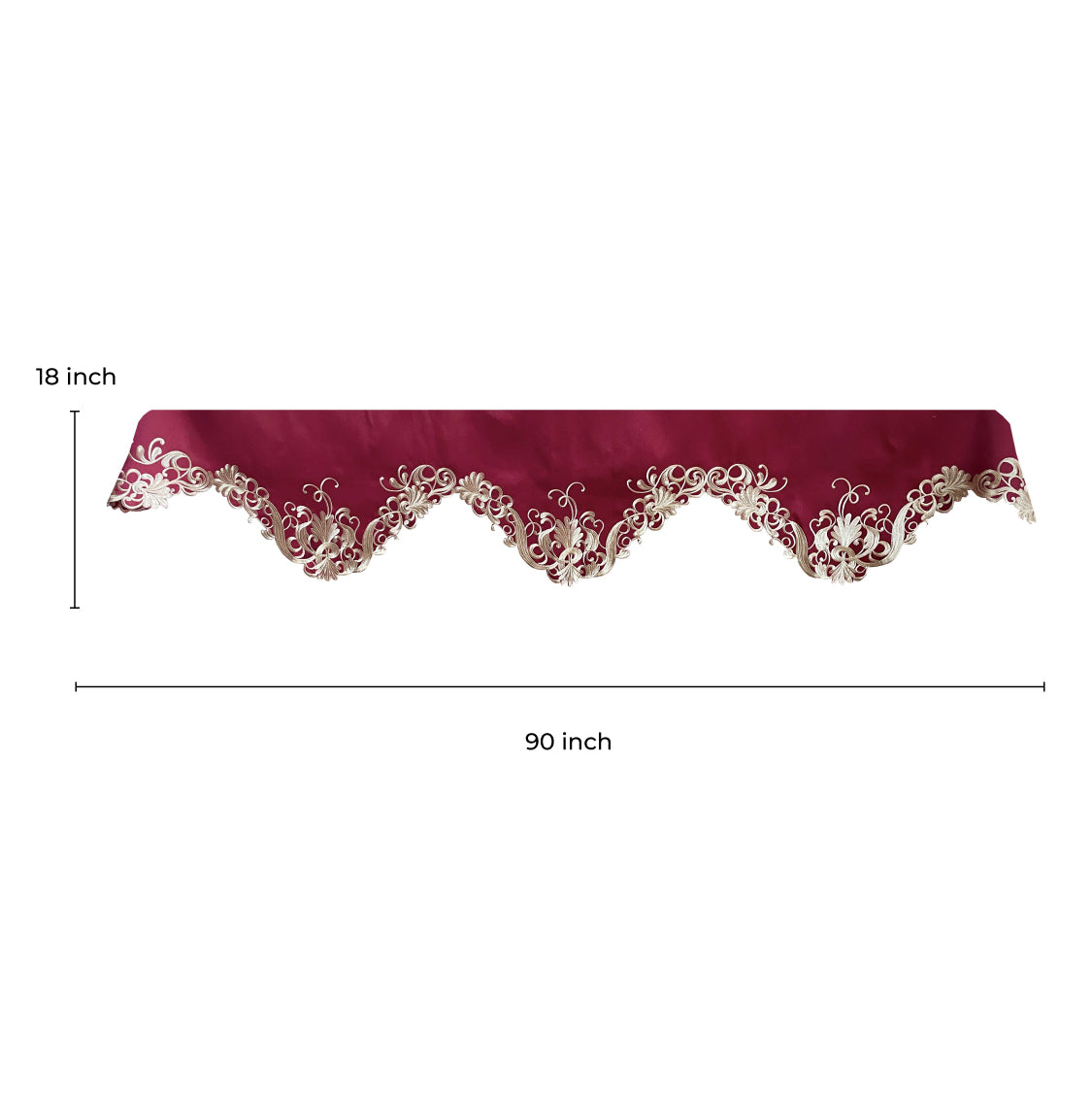 Burgundy Charm – Burgundy Gold Mantel Scarf, Chantelle Collection Artistic Home Accent 18*90 Inch - Decozen