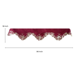 Burgundy Charm – Burgundy Gold Mantel Scarf, Chantelle Collection Artistic Home Accent 18*90 Inch - Decozen