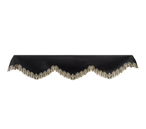 Ebony Bloom – Black Gold Mantel Scarf, Anyce Collection Modern Decorative Home Décor 18*90 Inch - Decozen