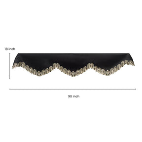 Ebony Bloom – Black Gold Mantel Scarf, Anyce Collection Modern Decorative Home Décor 18*90 Inch - Decozen