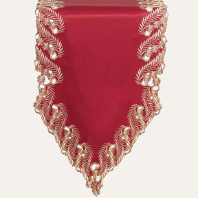 Wine Grace Burgundy Gold table runner from Anyce Collection, modern dining accent, 14x108 inches, with elegant burgundy and gold design.
