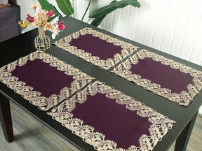 Violet Dream – Plum Gold Table Placemats, Anyce Collection Artistic Dining Décor 12*18 inch - Decozen