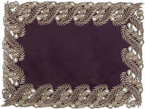 Violet Dream – Plum Gold Table Placemats, Anyce Collection Artistic Dining Décor 12*18 inch - Decozen