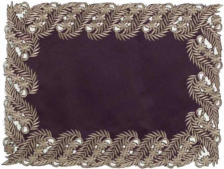 Violet Dream – Plum Gold Table Placemats, Anyce Collection Artistic Dining Décor 12*18 inch - Decozen