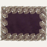Set of four Violet Dream Plum Gold table placemats from RIZ-012-PM, 12x18 inches, artistic dining décor from Anyce Collection.