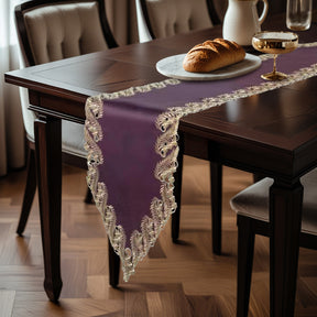 Violet Dream – Plum Gold Table Runner, Anyce Collection Artistic Home Table Décor 14*108 inch - Decozen