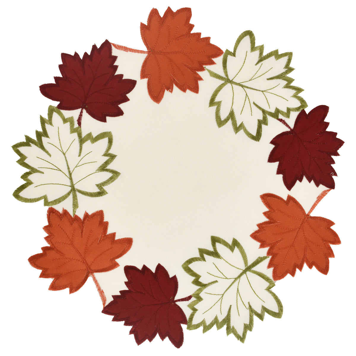 Set of four cream white round doilies by RIZ, 15-inch elegant placemats for dining table décor.