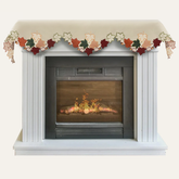 Falling Petals – Cream White Mantel Scarf Cover, The Falling Petals Collection Artistic Embroidered Home Décor 18x90 inch - Decozen