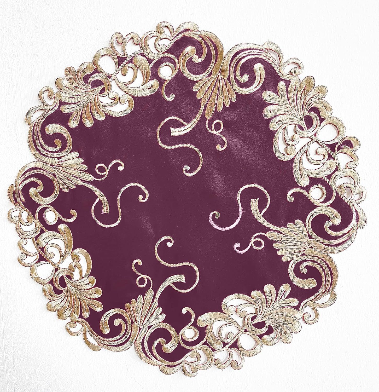Set of four RIZ Opulent Weave 15-inch decorative placemats with intricate woven design for elegant table decor at dining and events.