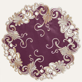 Set of four RIZ Opulent Weave 15-inch decorative placemats with intricate woven design, ideal for elegant dining and events.
