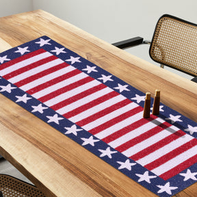 USA Flag Beaded Table Runner 13" x 54" - Decozen