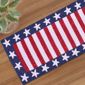 USA Flag Beaded Table Runner 13" x 54" - Decozen