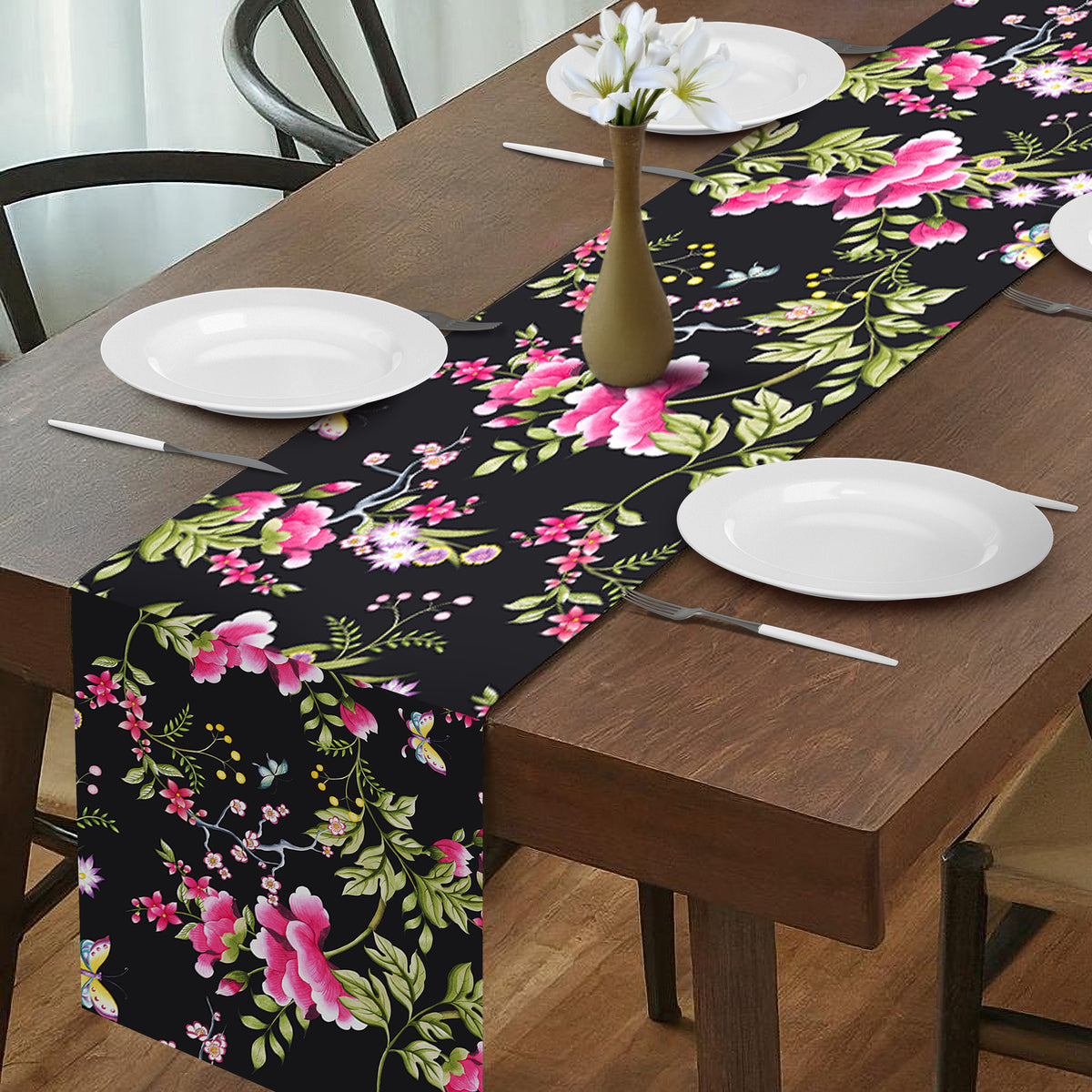 Printed Table Runner - Saku Black