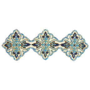 Beaded Table Runner - Blue White 54" x 13" - Decozen