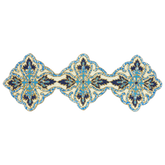 Beaded Table Runner - Blue White 36" x 13" - Decozen