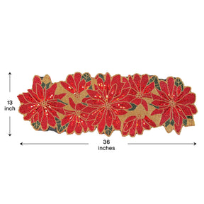 Beaded Table Runner - Christmas Red - Decozen
