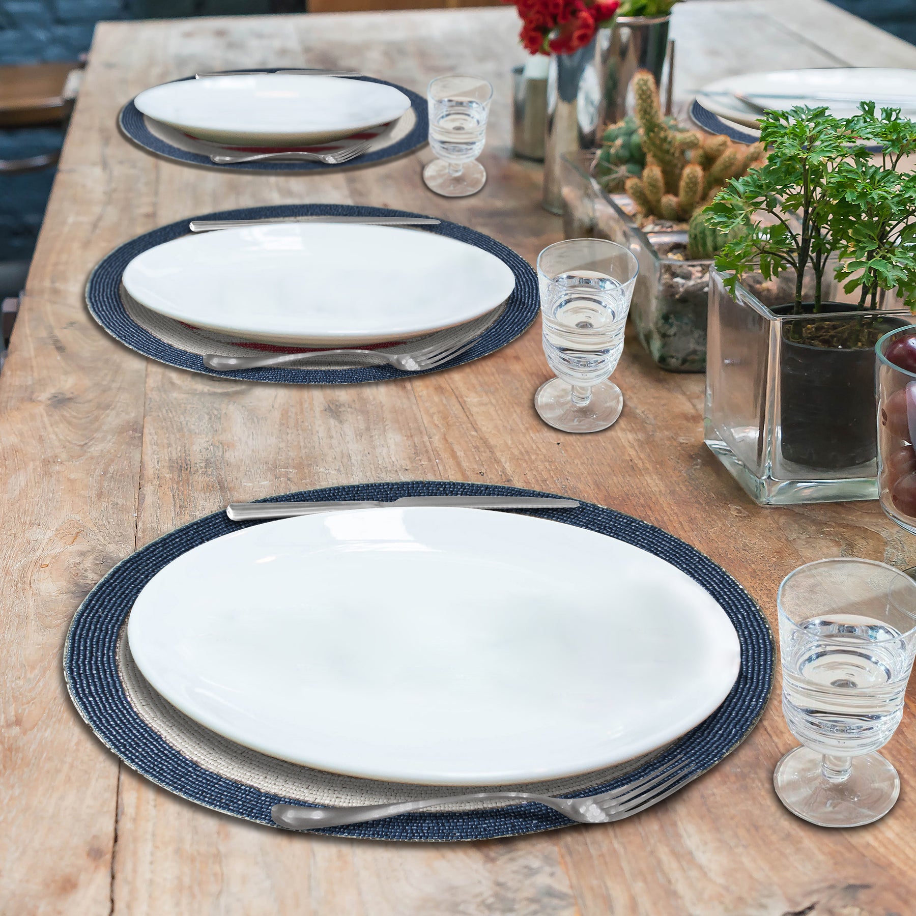 USA Flag Round Beaded Placemats - Decozen