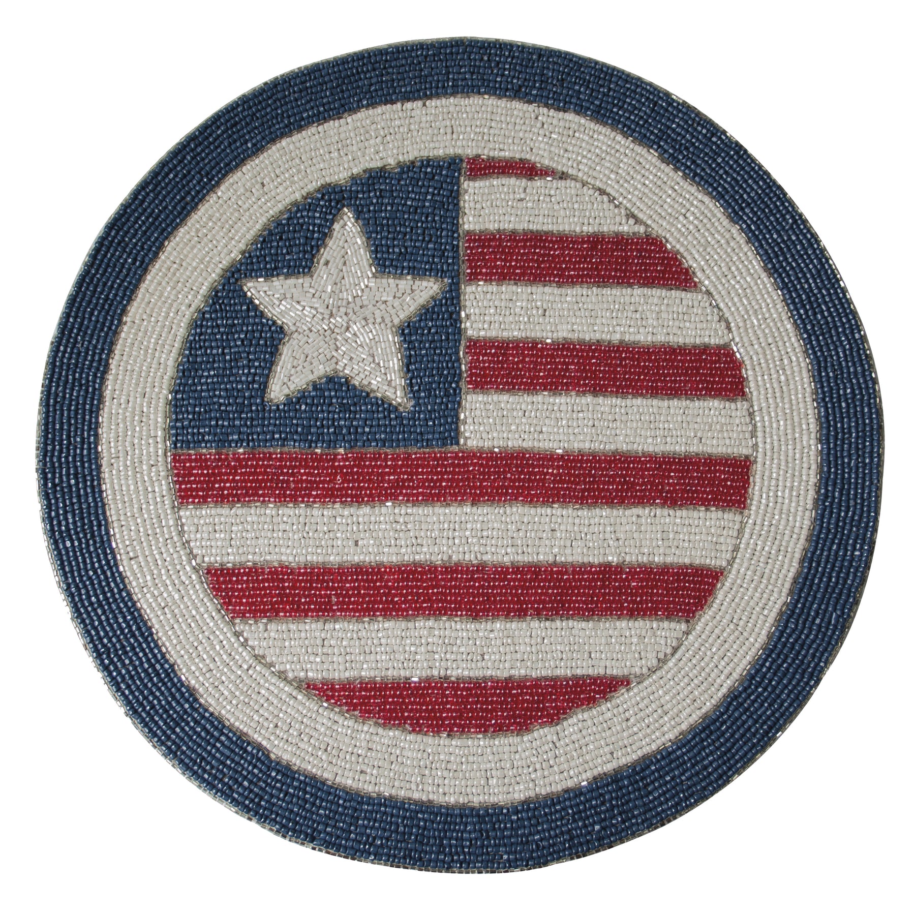 USA Flag Round Beaded Placemats - Decozen