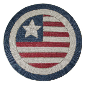 USA Flag Round Beaded Placemats - Decozen