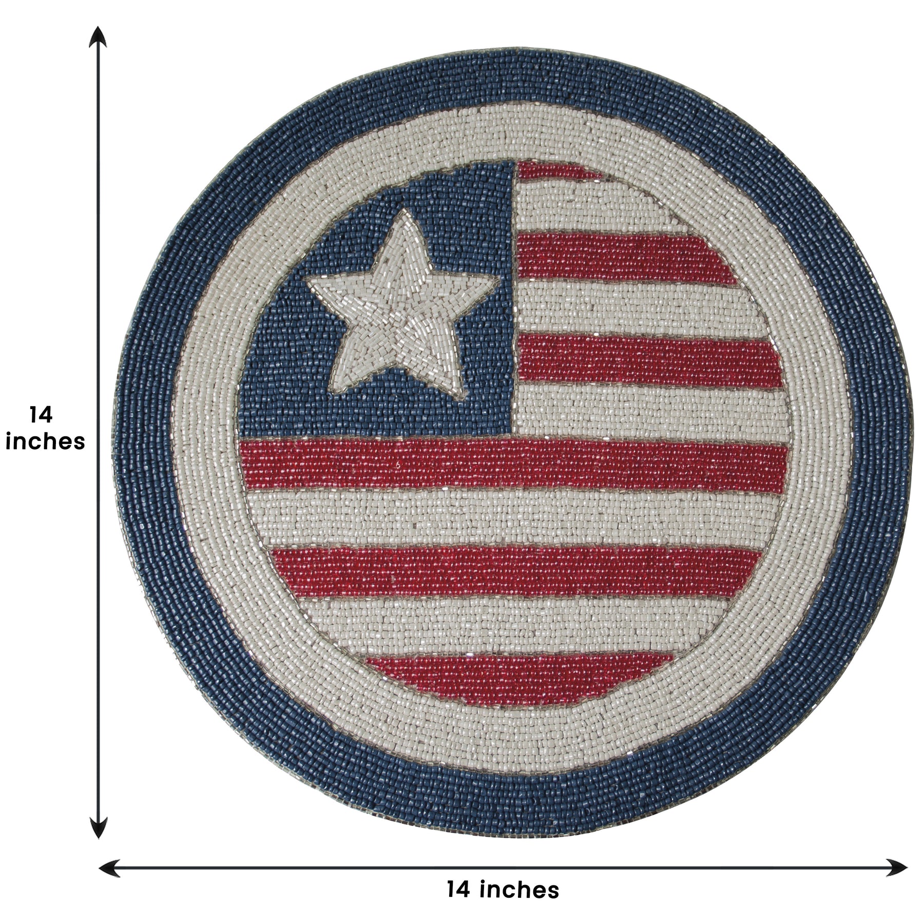 USA Flag Round Beaded Placemats - Decozen