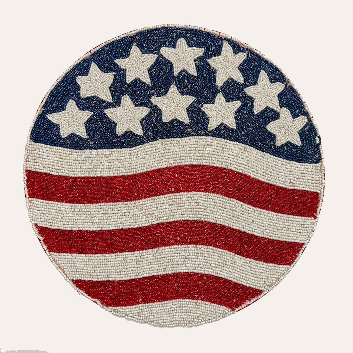 USA Flag Round Beaded Placemats - Decozen