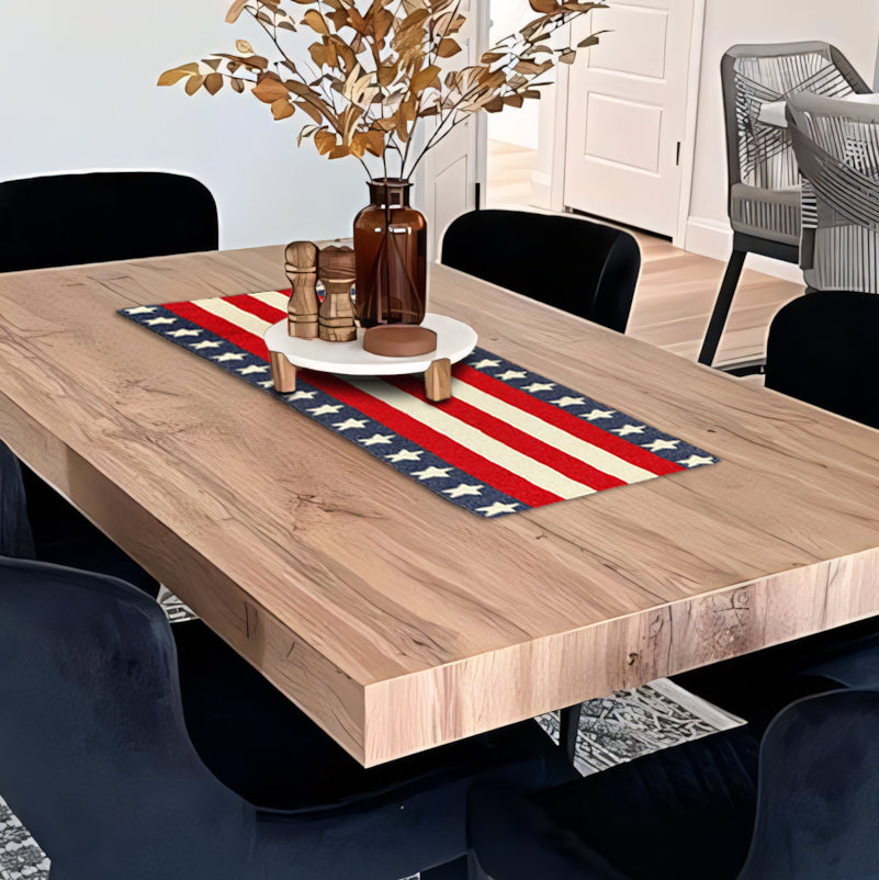 USA Flag Beaded Table Runner 13" x 54"