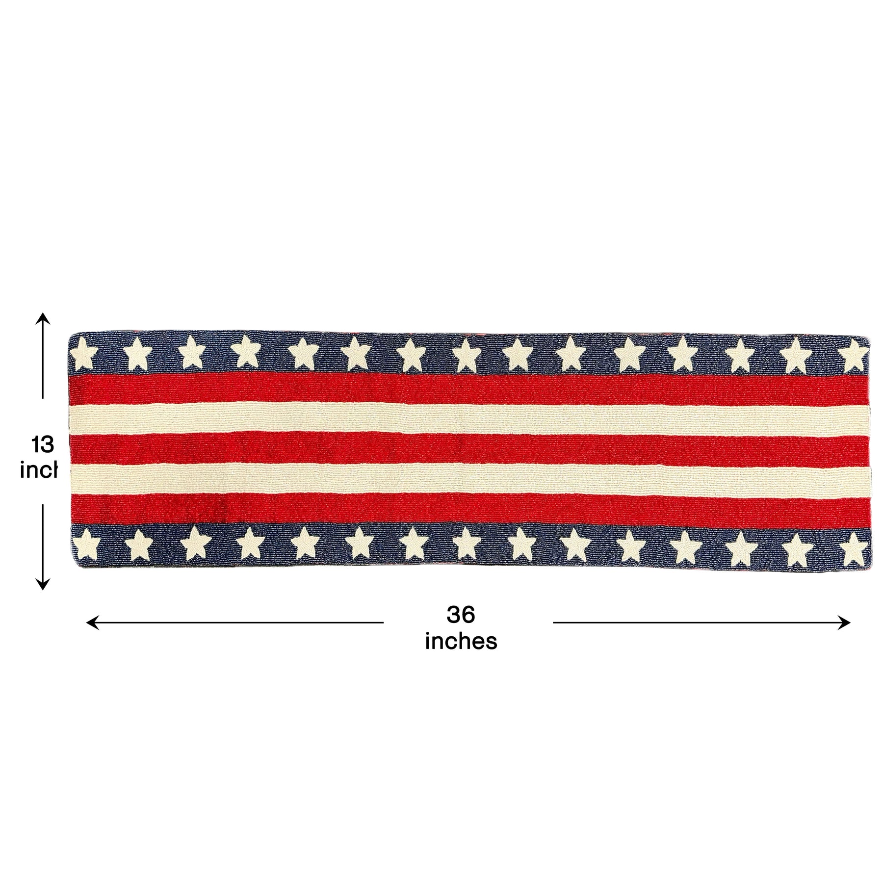 USA Flag Beaded Table Runner 13 x 35 - Decozen