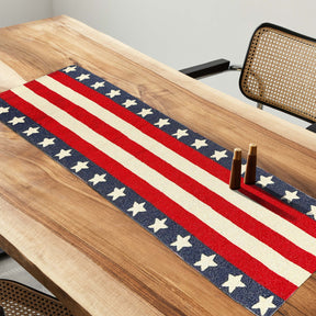 USA Flag Beaded Table Runner 13 x 35 - Decozen
