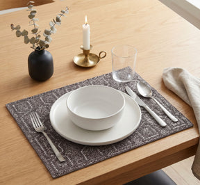 Embroidered beaded placemats from the Creola Grace Charger Plates collection, 15-inch elegant decorative dining table décor.