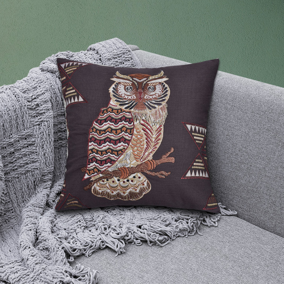 Owl Printed Design Throw Pillow Covers - Decozen