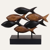 Aqua Serenity – Hand-Carved Wooden Fish Sculpture, Artistic Home Décor - Decozen