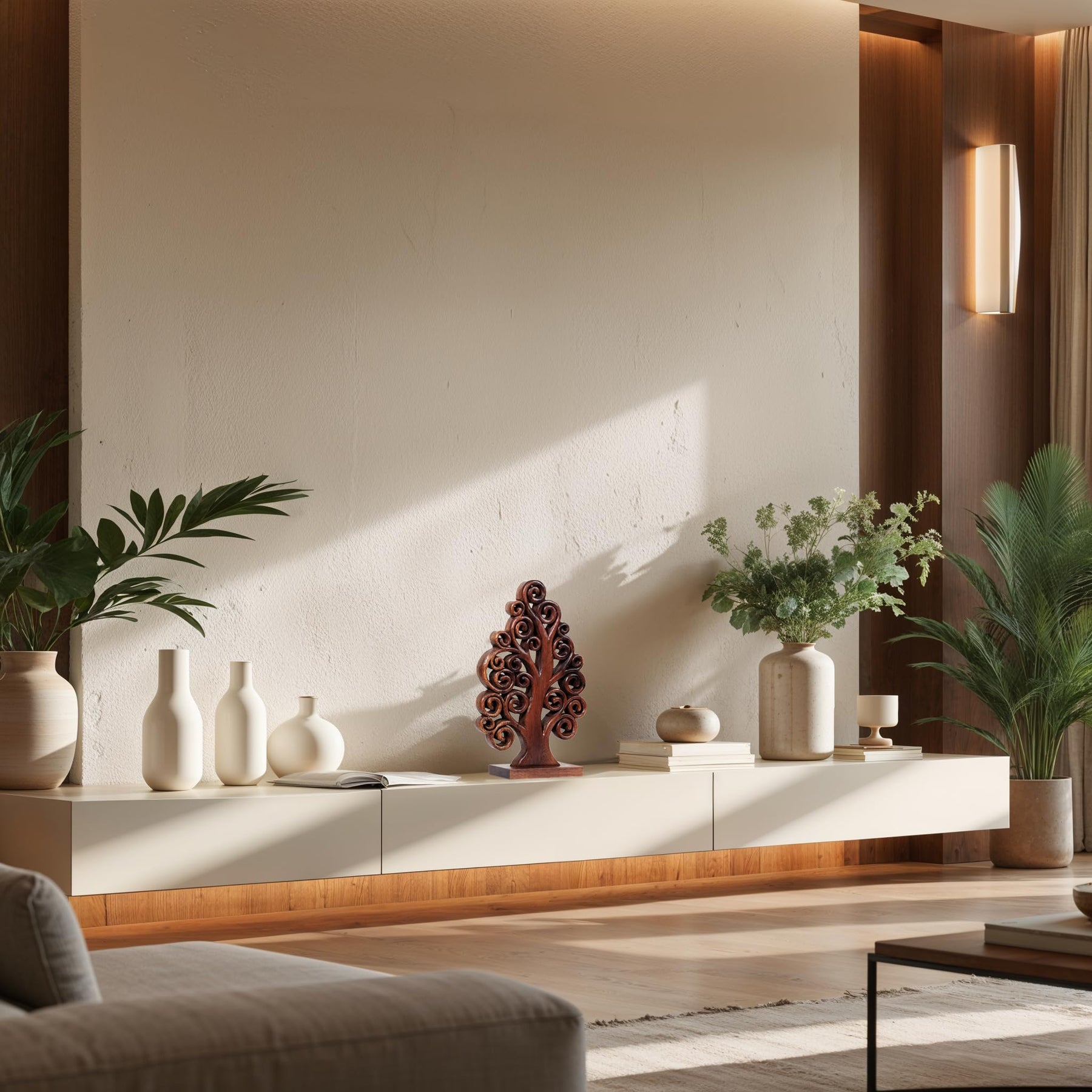 Mccaullie Tree of Life Wooden Sculpture – Handmade Art | Decozen Luxe - Decozen