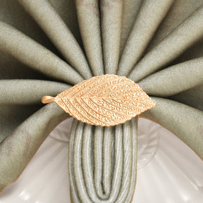 Luxe Petal – Napkin Rings in Gold Leaf Design, Artistic Decorative Dining Table Décor - Decozen
