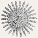 Set of four Silver Radiance napkin rings in silver crystals design, elegant decorative dining table accessories.