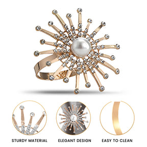 Golden Blossom – Napkin Rings in Gold Floral Pearl Design, Elegant Decorative Dining Table Décor - Decozen