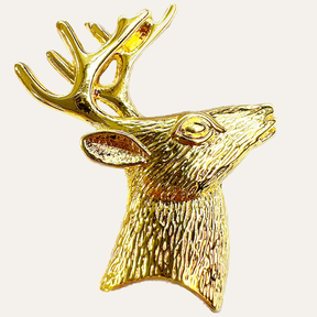 Set of four ZWZ-18-448 gold reindeer napkin rings, festive decorative napkin holders for holiday dining tables.