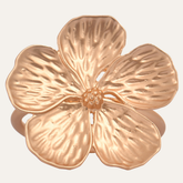 Set of four ZWZ-18-482MG golden napkin rings with floral design, elegant decorative tableware for luxurious dining settings.