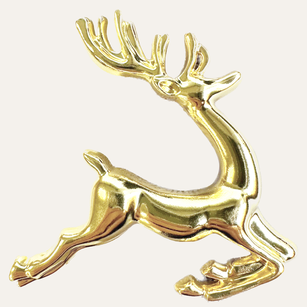 Golden Reindeer – Napkin Rings in Gold Reindeer Design, Elegant Decorative Dining Table Décor - Decozen