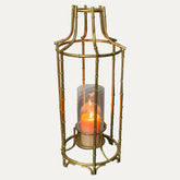 Gold Metal Frame and Glass Candle Holder Lantern - Decozen