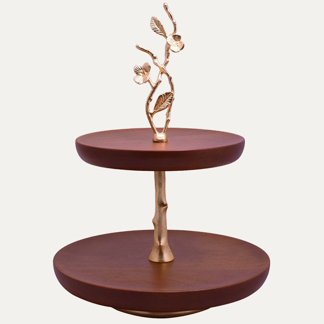 2 Tier Wood Cake Stand - Decozen