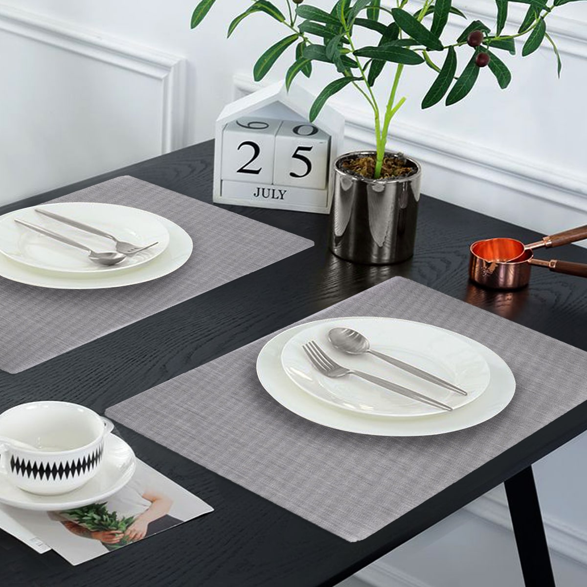 PVC Placemats for Dining Table Set of 4