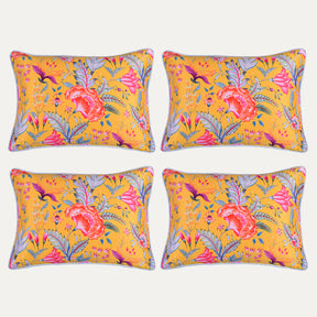 Floral Printed Throw Pillow Covers - 14 x 20 Inches - Decozen