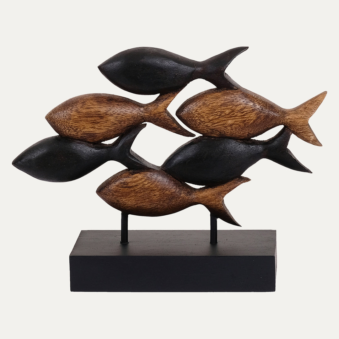 School of Fish Handmade Wooden Sculpture - Decozen